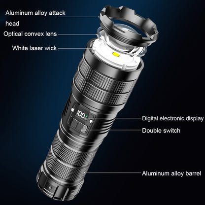 X9 Outdoor White Laser Digital Display Zoom Flashlight Long Range Lighting Flashlight(without Batteries) - LED Flashlight by buy2fix | Online Shopping UK | buy2fix