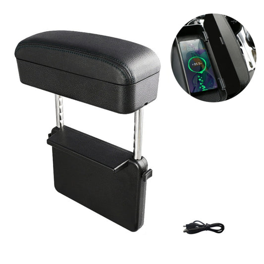 Car Wireless Charging Armrest Box Multifunctional Seat Crack Storage Box, Color: Black Line by buy2fix