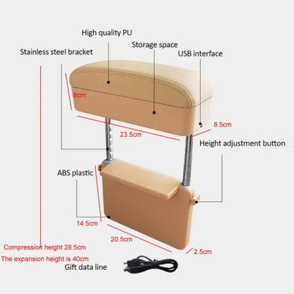 Car Wireless Charging Armrest Box Multifunctional Seat Crack Storage Box, Color: Brown by buy2fix
