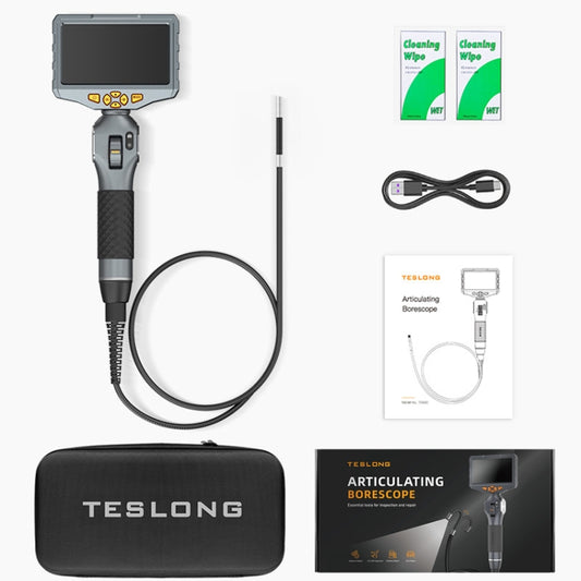 TESLONG TD500 8.5mm Lens HD 5 Inch Large Screen 360 Degree Dual Steering Borescope Industrial Components Overhaul -  by TESLONG | Online Shopping UK | buy2fix