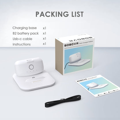 BOBOVR Twin Charger Station Magnetic Charging Dock for Quest 3 Head Strap B2 Battery Pack - VR Accessories by BOBOVR | Online Shopping UK | buy2fix
