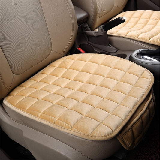 Car Winter Backless Plush Non-slip Non-binding Seat Cushion, Color: Front Row Beige by buy2fix