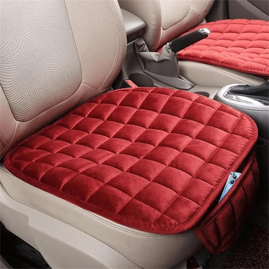Car Winter Backless Plush Non-slip Non-binding Seat Cushion, Color: Front Row Red by buy2fix
