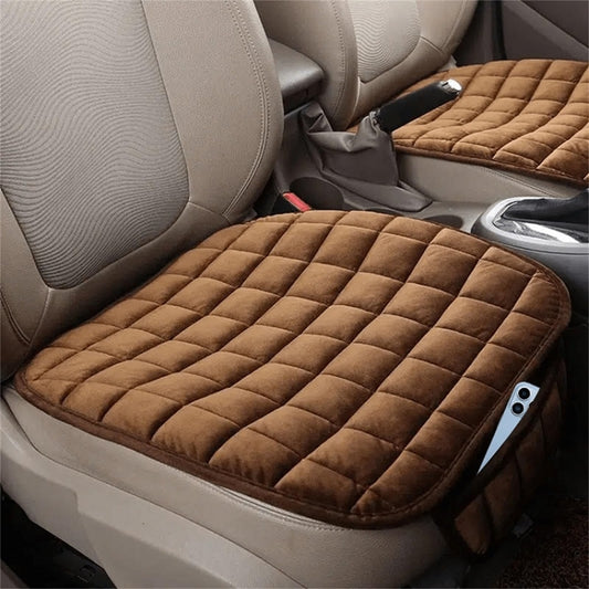 Car Winter Backless Plush Non-slip Non-binding Seat Cushion, Color: Front Row Coffee by buy2fix