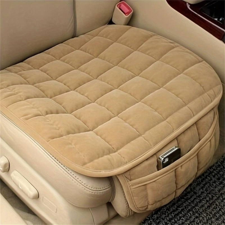 Car Winter Backless Plush Non-slip Non-binding Seat Cushion, Color: Front Row Beige by buy2fix