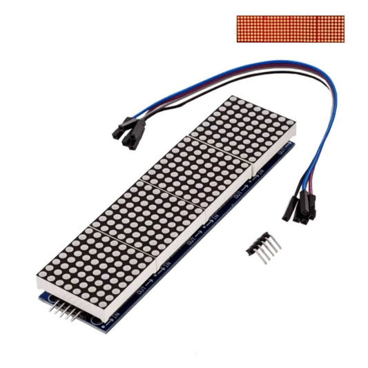 MAX7219 Point Battage Module LH Control Single-Chip Module 4 In 1 Display With 5P Cable, Specification: Red Light - LCD & LED Display Module by buy2fix | Online Shopping UK | buy2fix