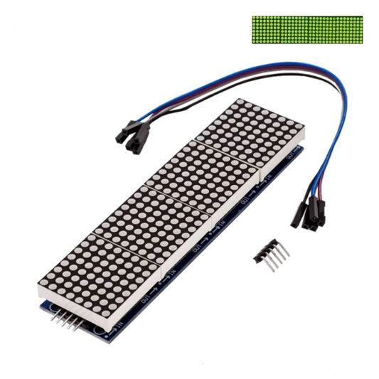 MAX7219 Point Battage Module LH Control Single-Chip Module 4 In 1 Display With 5P Cable, Specification: Green Light - LCD & LED Display Module by buy2fix | Online Shopping UK | buy2fix