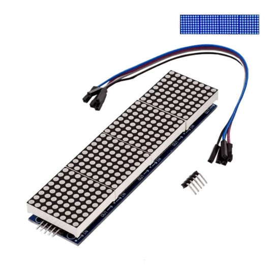 MAX7219 Point Battage Module LH Control Single-Chip Module 4 In 1 Display With 5P Cable, Specification: Blue Light - LCD & LED Display Module by buy2fix | Online Shopping UK | buy2fix