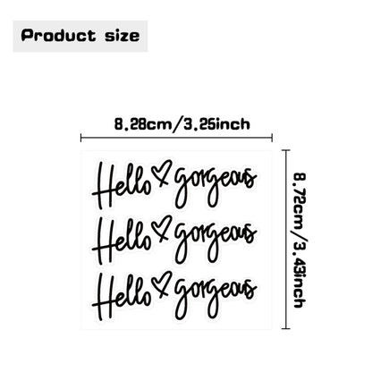 3sheets /Set Hello gorgeous Car Stickers Inverted Rear Mirror Glass Sticker - Decorative Sticker by buy2fix | Online Shopping UK | buy2fix