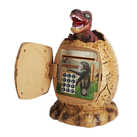 16.6 x 15.8 x 26cm Fingerprint Dinosaur Egg Password Money Bank Kids Toys Gifts Tyrannosaurus Rex Savings Jar(Brown) - Piggy Banks by buy2fix | Online Shopping UK | buy2fix