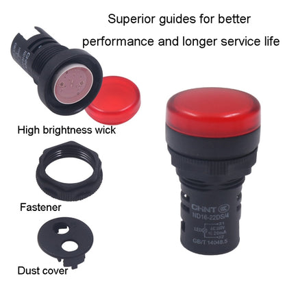 CHINT ND16-22DS LED Signal Light Power AD Indicator Lights, Model: 24V (Yellow) - Resistor / Diodes by CHINT | Online Shopping UK | buy2fix