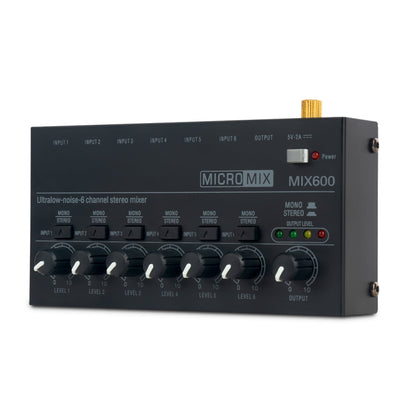 Ultra-Compact Low-Noise 6 Channel Stereo Audio Mixer, US Plug(MIX600) - Live Sound Effects Processors by buy2fix | Online Shopping UK | buy2fix