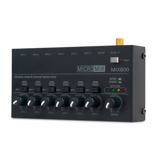 Ultra-Compact Low-Noise 6 Channel Stereo Audio Mixer, US Plug(MIX600) - Live Sound Effects Processors by buy2fix | Online Shopping UK | buy2fix