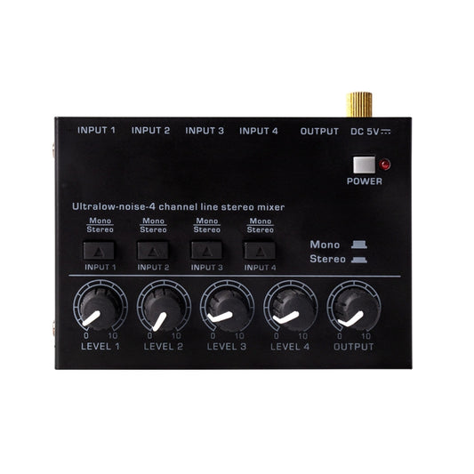 Ultra-compact 4 Channel Stereo Sound Low-noise Mixer For Recording Live Broadcasting, US Plug(MAX400) - Live Sound Effects Processors by buy2fix | Online Shopping UK | buy2fix