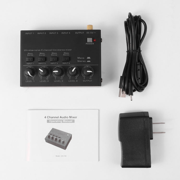 Ultra-compact 4 Channel Stereo Sound Low-noise Mixer For Recording Live Broadcasting, US Plug(MAX400) - Live Sound Effects Processors by buy2fix | Online Shopping UK | buy2fix
