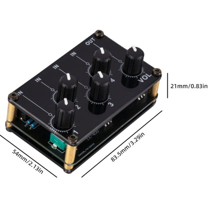 Portable 4-Way Stereo Line Passive Mixer Console(TX400) - Live Sound Effects Processors by buy2fix | Online Shopping UK | buy2fix
