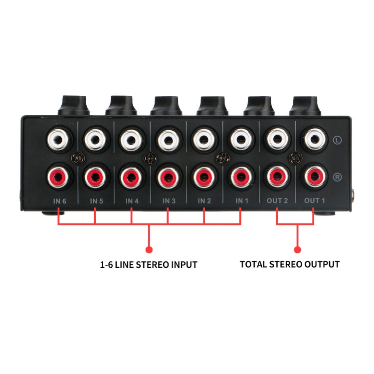 Audio Stereo Hub 6-Channel Passive Mixer Controller(CX600) - Live Sound Effects Processors by buy2fix | Online Shopping UK | buy2fix