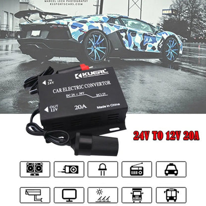 Car Audio Subwoofer Modification Cigarette Lighter Plug Power Converter Buck, Model: 24V-12V 10A - Step-down Transformer by buy2fix | Online Shopping UK | buy2fix