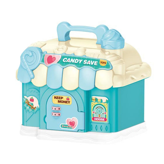 18 x 15 x 16.5cm Candy House Childrens Cartoon Coin Bank Small House Savings Jar Toys(Sky Blue) - Piggy Banks by buy2fix | Online Shopping UK | buy2fix