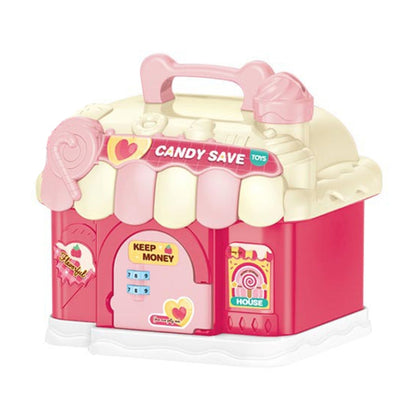 18 x 15 x 16.5cm Candy House Childrens Cartoon Coin Bank Small House Savings Jar Toys(Pink) - Piggy Banks by buy2fix | Online Shopping UK | buy2fix