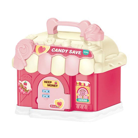 18 x 15 x 16.5cm Candy House Childrens Cartoon Coin Bank Small House Savings Jar Toys(Pink) - Piggy Banks by buy2fix | Online Shopping UK | buy2fix