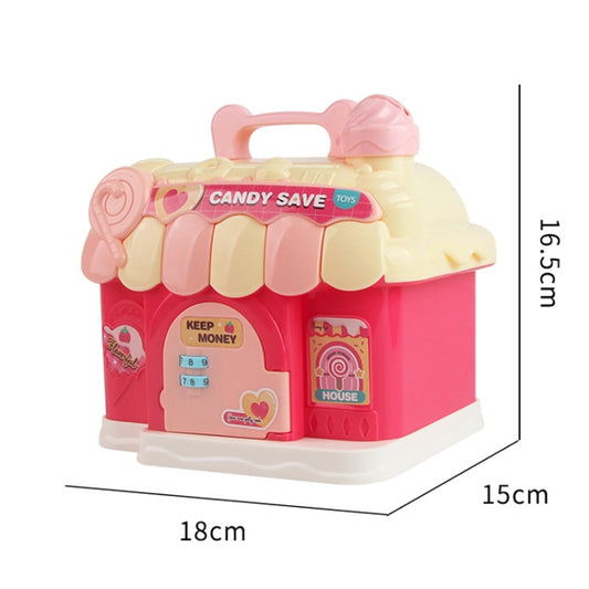 18 x 15 x 16.5cm Candy House Childrens Cartoon Coin Bank Small House Savings Jar Toys(Pink) - Piggy Banks by buy2fix | Online Shopping UK | buy2fix