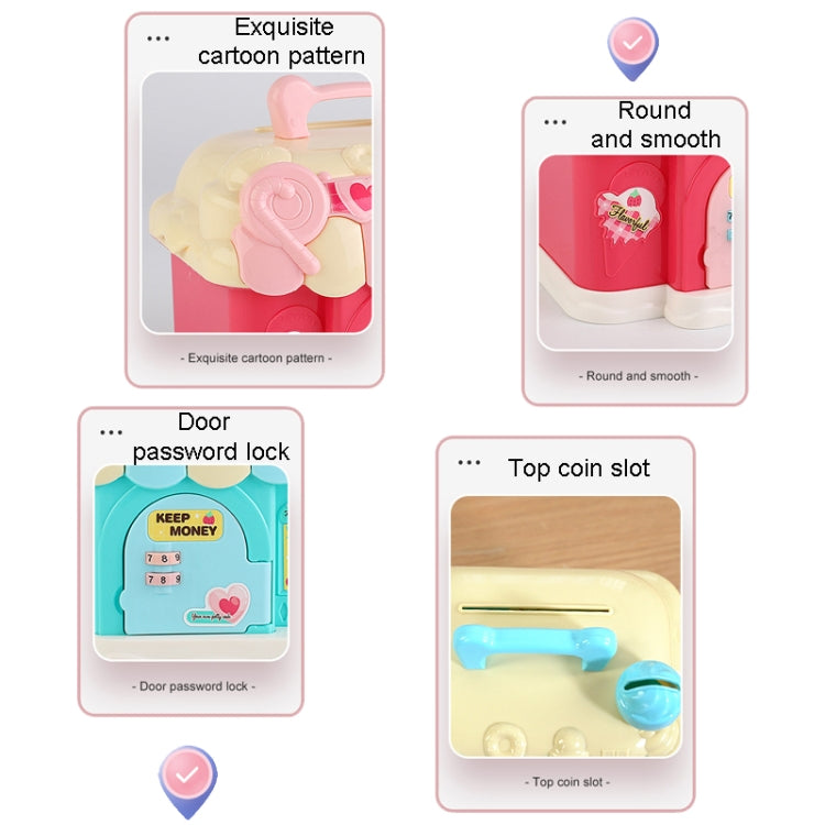 18 x 15 x 16.5cm Candy House Childrens Cartoon Coin Bank Small House Savings Jar Toys(Pink) - Piggy Banks by buy2fix | Online Shopping UK | buy2fix