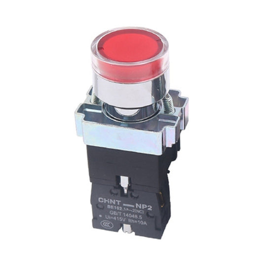 CHINT NP2-BW3462/220V 1 NC Pushbutton Switches With LED Light Silver Alloy Contact Push Button (Red) - Car Switches by buy2fix | Online Shopping UK | buy2fix