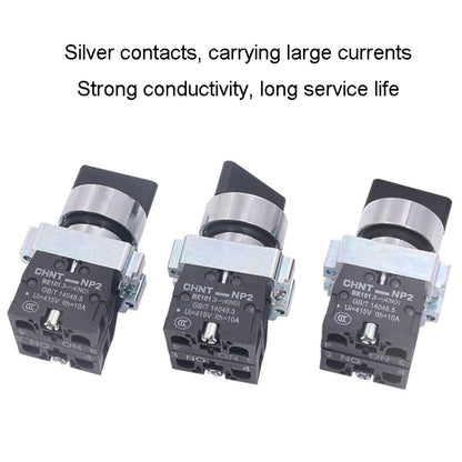 CHINT NP2-BD25 2 Gear Self-locking 1NO+1NC Power Transfer Switch Short Handle Master Knob 22mm - Car Switches by CHINT | Online Shopping UK | buy2fix