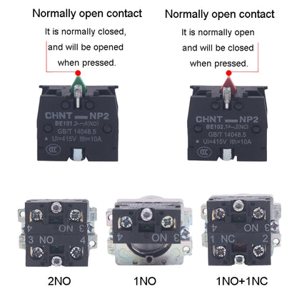 CHINT NP2-BD25 2 Gear Self-locking 1NO+1NC Power Transfer Switch Short Handle Master Knob 22mm - Car Switches by CHINT | Online Shopping UK | buy2fix