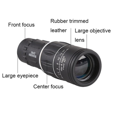 16x52 High Definition Outdoor Bird Viewing Monocular Telescope, Spec: Prism Simple by buy2fix