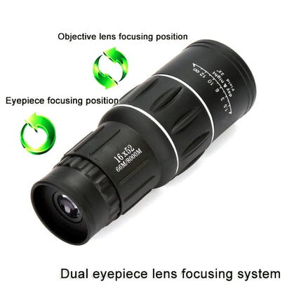 16x52 High Definition Outdoor Bird Viewing Monocular Telescope, Spec: with Clip+Tripod by buy2fix