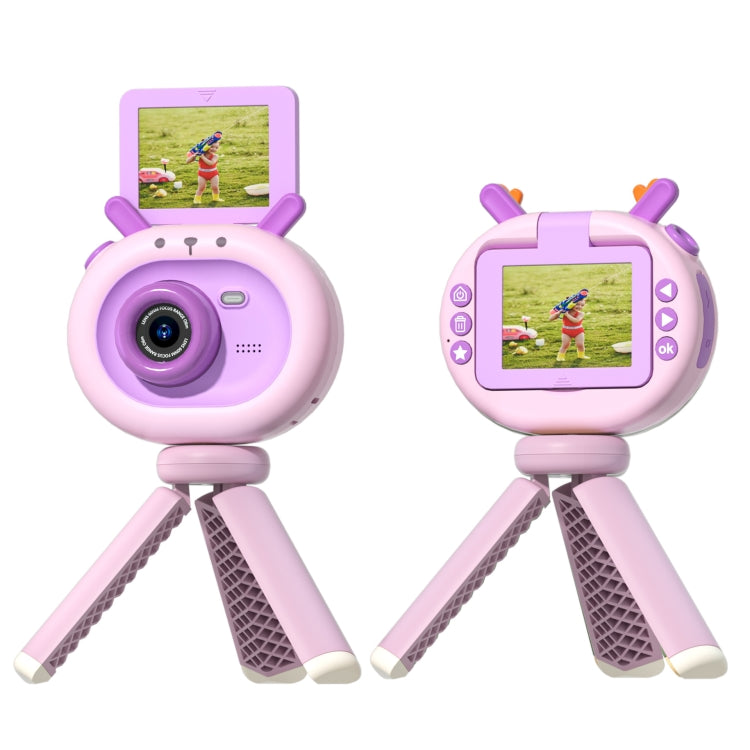 S2 2.4-Inch 180-Degree Flip-Screen 1080P HD Cartoon Children Digital Camera With Stand(Violet) - Children Cameras by buy2fix | Online Shopping UK | buy2fix