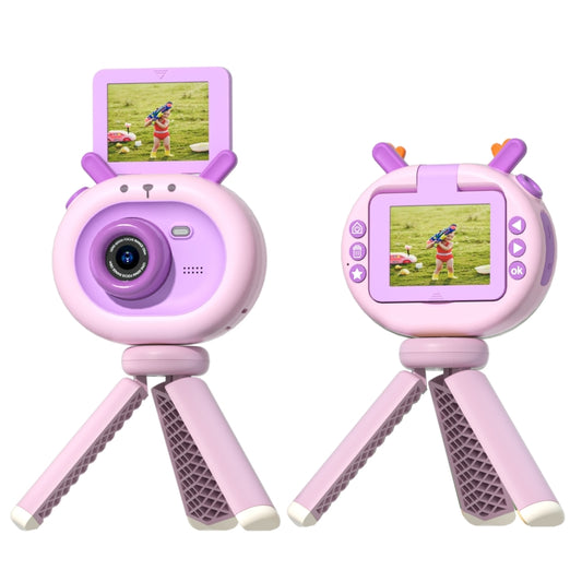S2 2.4-Inch 180-Degree Flip-Screen 1080P HD Cartoon Children Digital Camera With Stand(Violet) - Children Cameras by buy2fix | Online Shopping UK | buy2fix