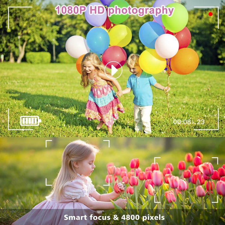 S2 2.4-Inch 180-Degree Flip-Screen 1080P HD Cartoon Children Digital Camera With Stand(Violet) - Children Cameras by buy2fix | Online Shopping UK | buy2fix