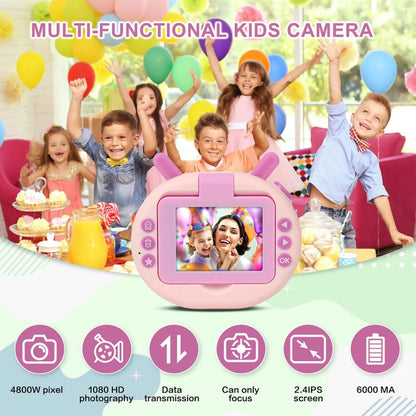 S2 2.4-Inch 180-Degree Flip-Screen 1080P HD Cartoon Children Digital Camera With Stand(Dark Green) - Children Cameras by buy2fix | Online Shopping UK | buy2fix