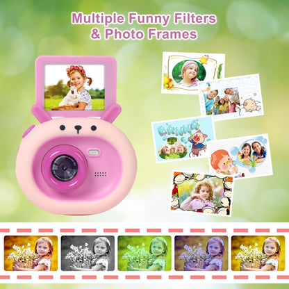 S2 2.4-Inch 180-Degree Flip-Screen 1080P HD Cartoon Children Digital Camera With Stand(Dark Green) - Children Cameras by buy2fix | Online Shopping UK | buy2fix