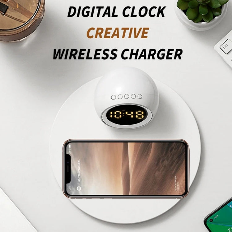 K22T 15W Multifunctional Rotatable Clock Night Light Wireless Fast Charger, Color: Wheat-color by buy2fix