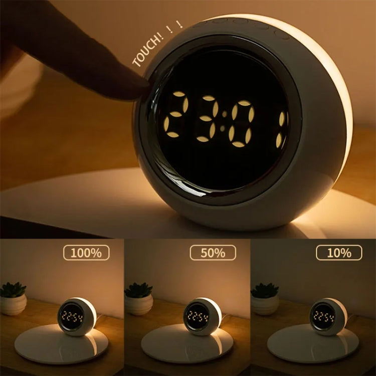 K22T 15W Multifunctional Rotatable Clock Night Light Wireless Fast Charger, Color: Wheat-color by buy2fix