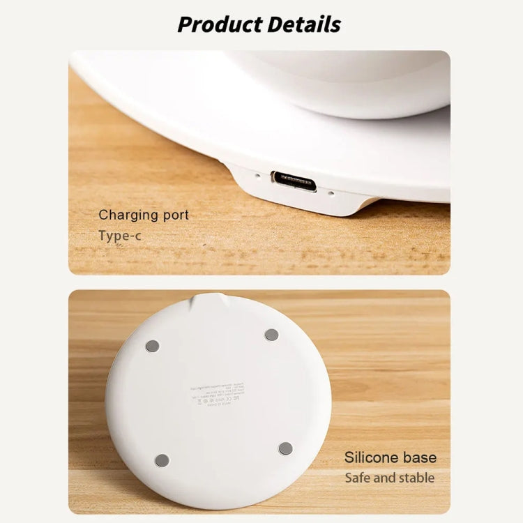 K22T 15W Multifunctional Rotatable Clock Night Light Wireless Fast Charger, Color: Wheat-color by buy2fix