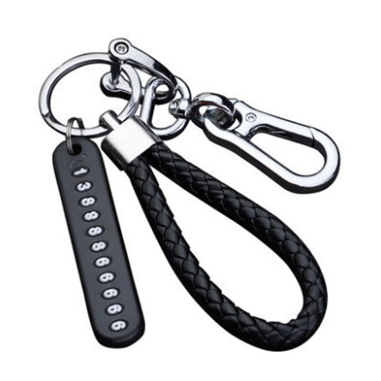 Car Key Anti Lost Woven Lanyard Pendant Keychain Cell Phone Number Plate(8 Horseshoe Buckle+Hand Strap+Number Card) by buy2fix