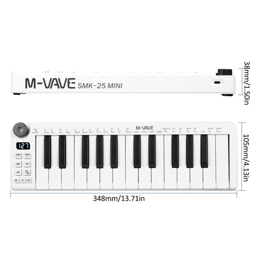 M-VAVE SKM-25MINI Digital Electronic Piano 25 Key Musical Instrument MIDI Keyboard Controller - Keyboard Accessories by M-VAVE | Online Shopping UK | buy2fix