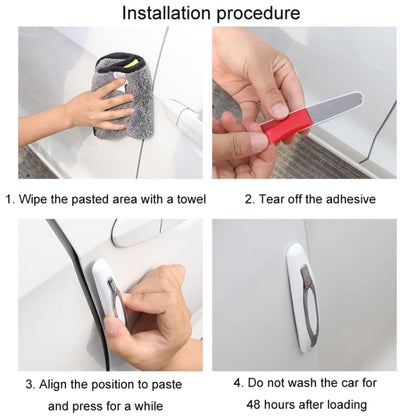 4pcs/set Car Door Anti-collision Strips Rearview Mirror Anti-scratch Stickers(Grey) by buy2fix