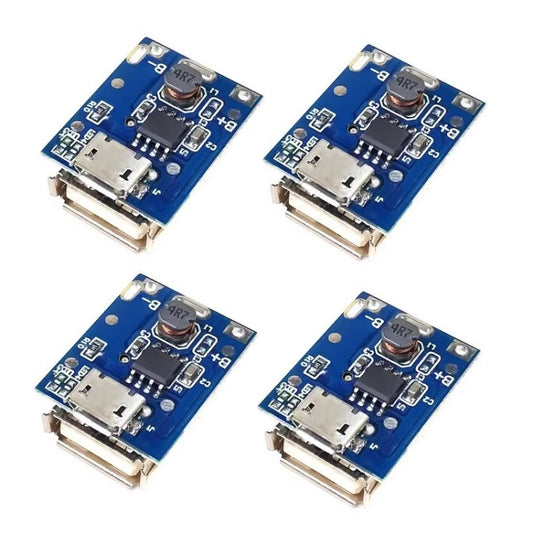 4pcs 5V Boost Converter Step-Up Power Module Lithium Battery Charging Protection Board LED Display For DIY Charger 134N3P, Interface: Micro USB - Sensor Module by buy2fix | Online Shopping UK | buy2fix