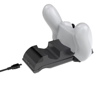 For PS4 Slim / Pro Gamepad Docking Charger Controller Dual Charger With Display Lights(White) - Charger & Power by buy2fix | Online Shopping UK | buy2fix