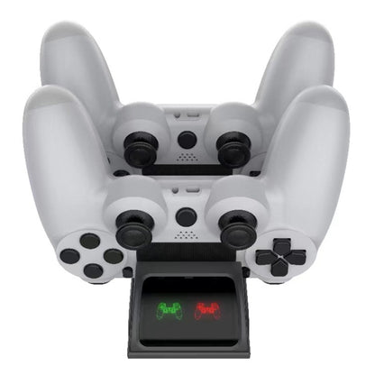 For PS4 Slim / Pro Gamepad Docking Charger Controller Dual Charger With Display Lights(Black) - Charger & Power by buy2fix | Online Shopping UK | buy2fix