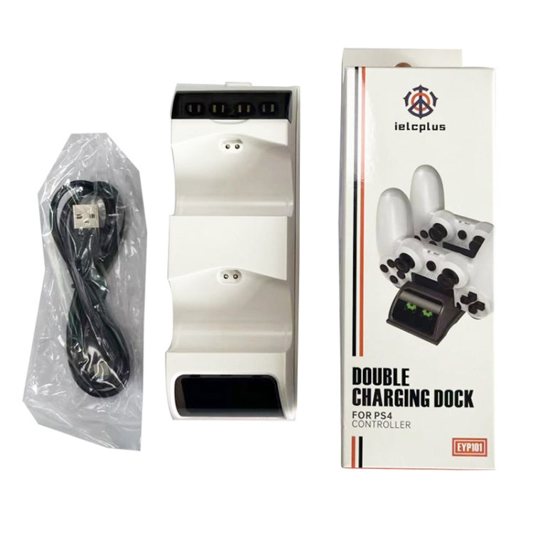 For PS4 Slim / Pro Gamepad Docking Charger Controller Dual Charger With Display Lights(White) - Charger & Power by buy2fix | Online Shopping UK | buy2fix