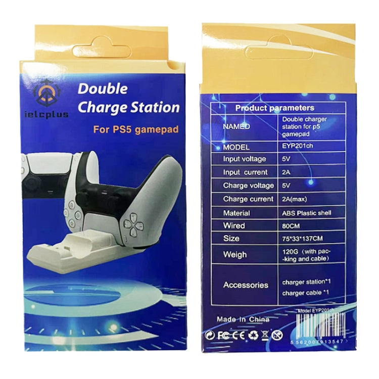 For PS5 Controller Dock Charger Gamepad Dual Port Quick Charger(White) - Charger & Power by buy2fix | Online Shopping UK | buy2fix