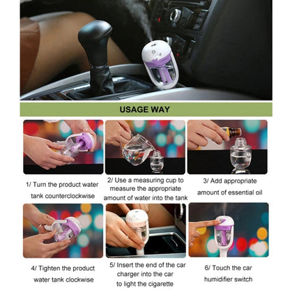 Car Negative Ion Spray Humidifier Aromatherapy Air Purifier(Pink) - Air Purifier by buy2fix | Online Shopping UK | buy2fix