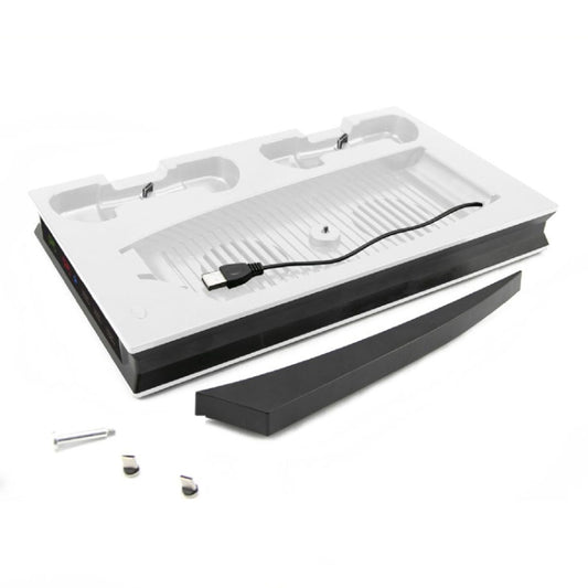 For PS5 Digital / Optical Drive Console Cooling Fan Controller Charging Base With Light Dock Stand(White) - Charger & Power by buy2fix | Online Shopping UK | buy2fix